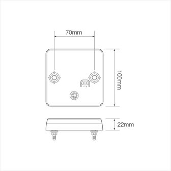 Luz trasera 12 24V 4 funciones 100x100mm LED