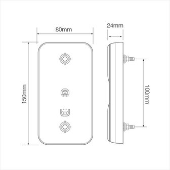 Luz trasera 12 24V 4 funciones 80x150mm LED