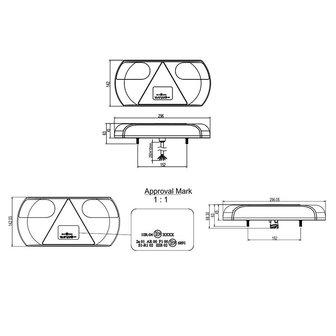 Luz trasera 6 funciones 296x142mm 32LED izquierda