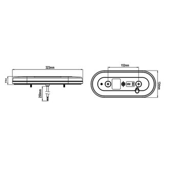 Luz trasera de 6 funciones 323x134mm 54LED derecha