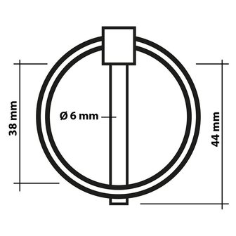 Pin pasador de enganche de 6mm con anillo piezas x2 