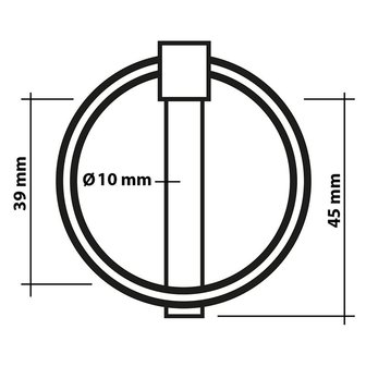 Pasador de chaveta de 10 mm con anillo
