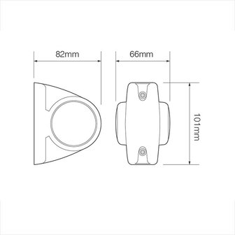 Luz de ancho 12 24V rojo blanco naranja 101x82mm LED
