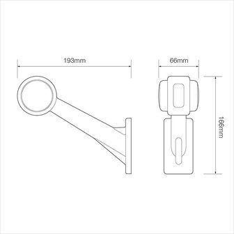 Luz de galibo roja/blanca de 12/24V y LED de 166x193mm izquierda