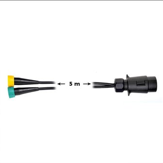 Juego de cables de 5 m con enchufe de 7 pines y 2 conectores de 5 pines
