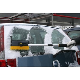 Cepillo para nieve con limpiacristales y rascador de hielo + mango telescopico
