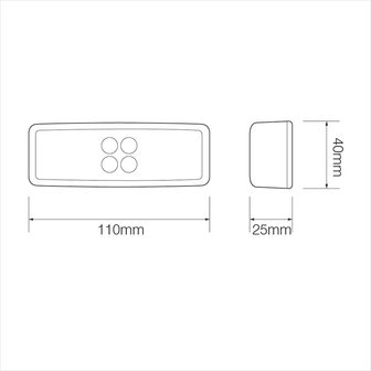 Luz amarilla para posici&oacute;n lateral de 12/24V y LED de 110x40mm