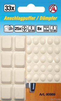 46 piezas de topes elasticos blancos, auto adhesivos