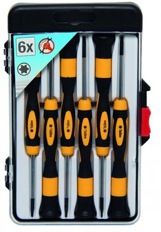 Juego de destornilladores de precision perfil en T (para Torx) 6 piezas