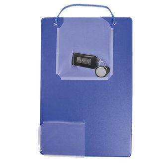 Carpeta para ordenes de trabajo A4 azul con bolsillo para llaves. 10 unidades