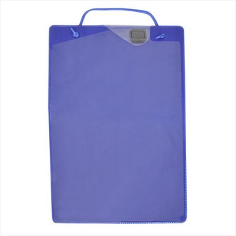 Carpeta para ordenes de trabajo A4 azul con bolsillo para llaves. 10 unidades