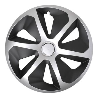 Tapa de ruedas Roco plateado/negro de 13 pulgadas x4 piezas