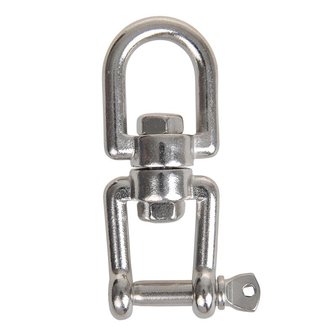 Cerradura giratoria de 8 mm  acero inoxidable A4 AISI 316  ojo horquilla  2.500 daN