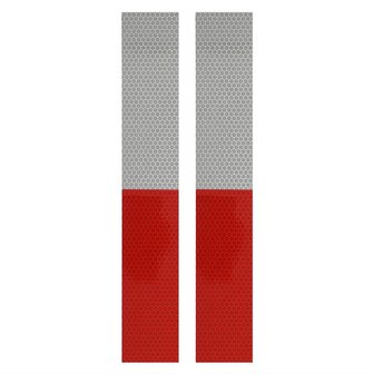 Cinta reflectiva 5x30cm roja/blanca conjunto de 2 piezas