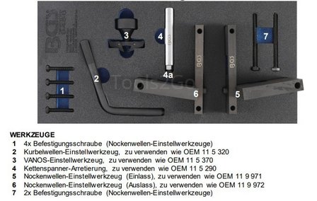 Juego de herramientas de sincronizacion del motor para BMW S65