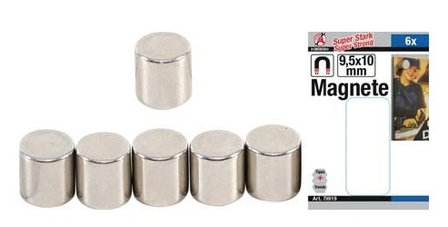 Set magn&eacute;tico extra fuerte di&aacute;metro 9.5 mm 6 pzas