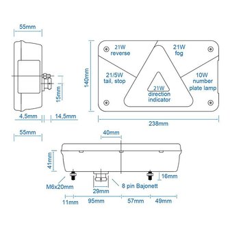 Luz trasera izquierda Aspock Multipoint V