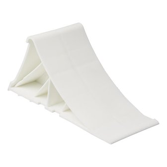 Calzo de rueda de plastico blanco con soporte incluido