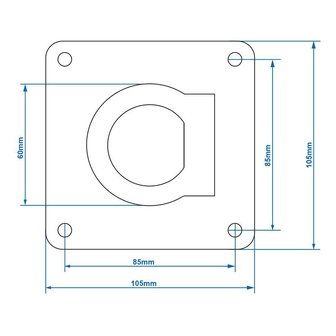 Ojal de amarre simple 105x105mm