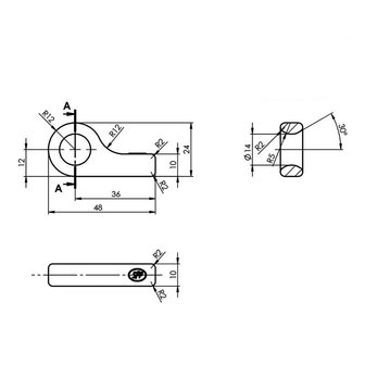 Contraparte para cerradura de tension SPP Z-16A