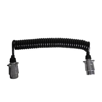 Cable espiral de 4 5 m con 2 conectores metalicos de 7 pines.