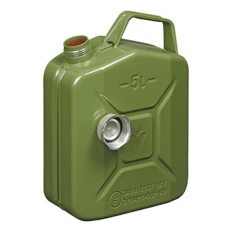 Jerry can 5L metal green with magnetic screw cap UN- &amp; TuV/GS-approved