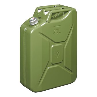 Jerry can 20L metal green with magnetic screw cap