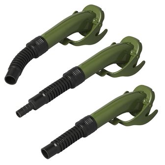 Pico vertedor metalico verde flexible apto para gasolina y diesel