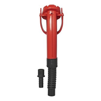 Pico vertedor metalico rojo flexible apto para gasolina y diesel