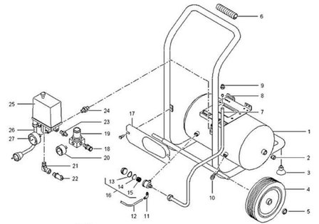 Compresor de construccion compacta con 10 bar, 10 litros