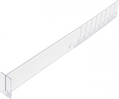 Separador de plastico transparente 285 / 480 x 60 mm