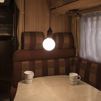 Lampara retro XL motivo madera con cordon 90cm