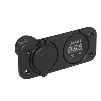 Kit de empotrar: voltimetro 6-30V + puerto USB doble tipo A 2x2100mA
