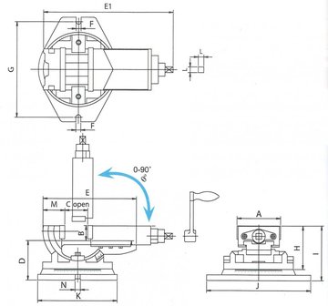 Abrazadera mecanica de la maquina de 2 ejes