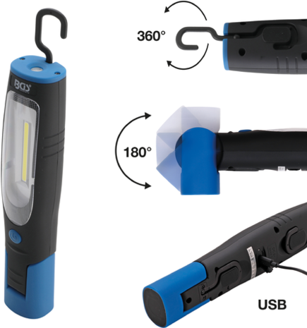 Lampara de taller LED COB con iman y gancho