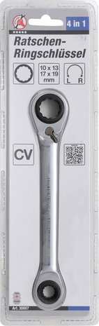 Llave combinada con carraca 4 en 1 10 x 13 - 17 x 19 mm