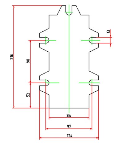 Mesa de perforacion transversal 120mm