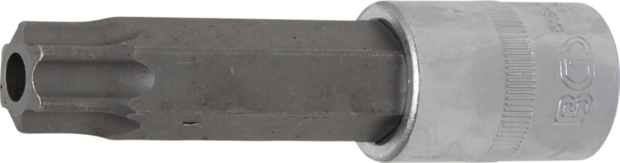 Punta de vaso longitud 100mm entrada (1/2) perfil en T (para Torx) con perforacion T80