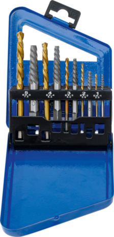 Extractores de tornillos y juego taladros de corte de izquierda HSS titanio-nitrurado 2 