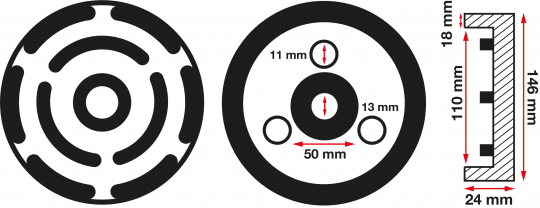 Plato de goma | para plataformas elevadoras | Ø 145 mm