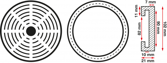 Plato de goma | para plataformas elevadoras | Ø 100 mm