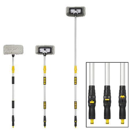 Cepillo de lavado 3D con deposito de jabon y mango ajustable telescopico 1,65 metros