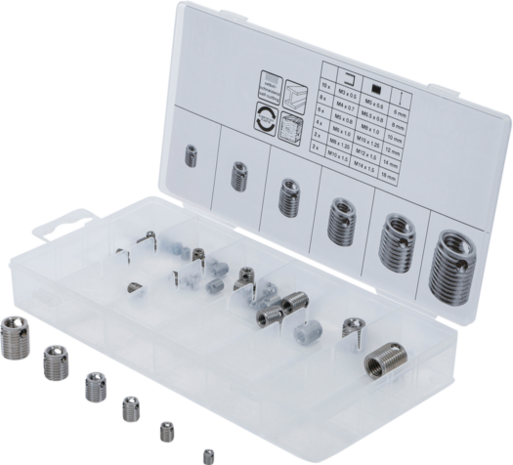 Surtido de insertos roscados autorroscantes 32 piezas