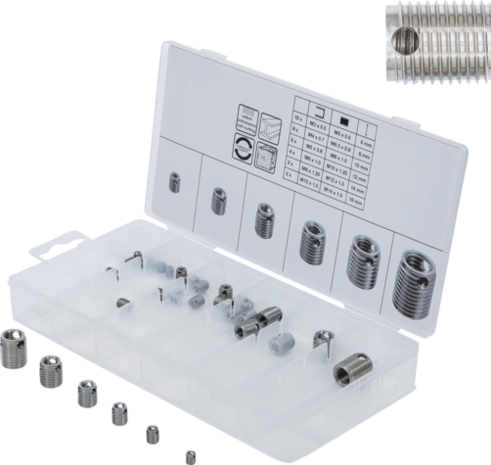 Surtido de insertos roscados autorroscantes 32 piezas