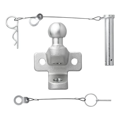 Bola de remolque plateada combinada doble version D20.2 S350 homologada tipo E