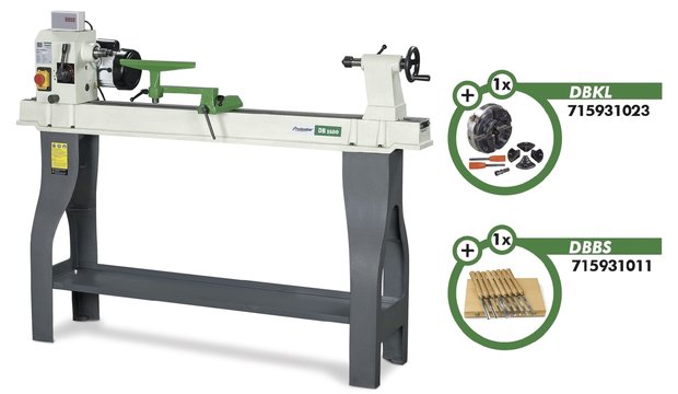 Torno de madera DB1100, mandril y cincel giratorio