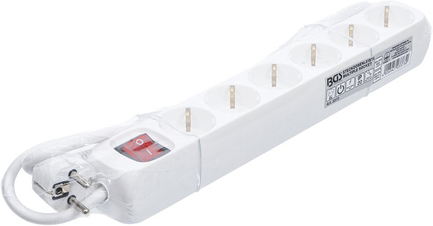 Regleta de enchufes 6 tomas con interruptor cable de alimentacion 1,4 m 3 x 1,5 mm² IP 2