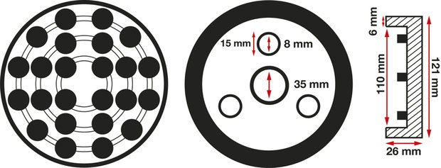 Plato de goma | para plataformas elevadoras | Ø 120 mm