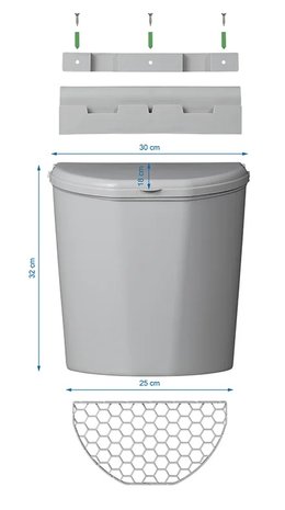 Cubo de basura con tapa 10L para caravana camper