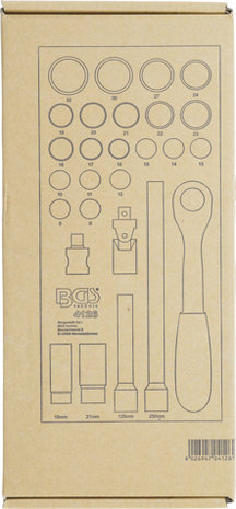 1/3 Bandeja de herramientas: Juego de zocalos de 27 piezas, 1/2, 8-32 mm